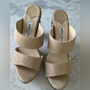 Jimmy Choo Shimmering Gold Mules